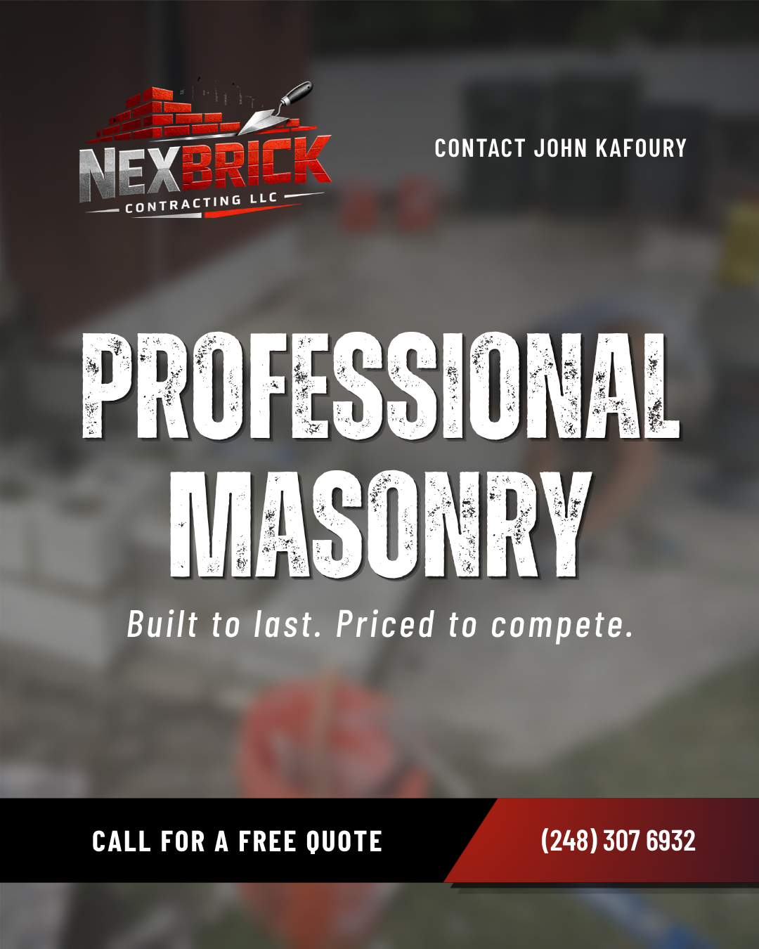 NexBrick Contracting branded masonry graphic